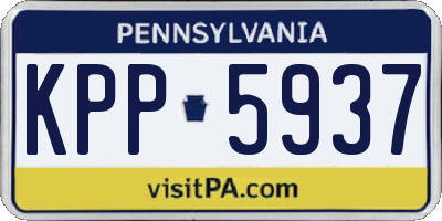 PA license plate KPP5937