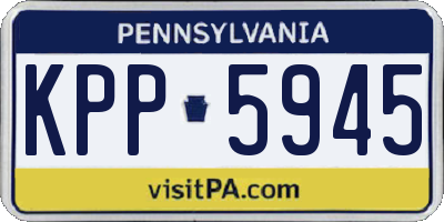 PA license plate KPP5945