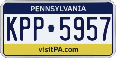 PA license plate KPP5957