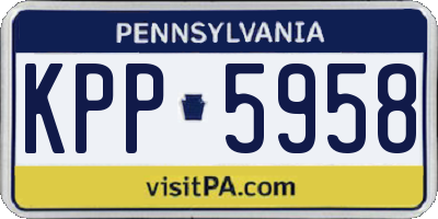 PA license plate KPP5958