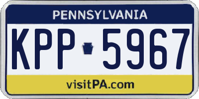 PA license plate KPP5967