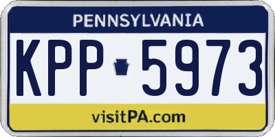 PA license plate KPP5973