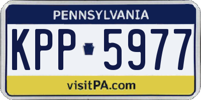 PA license plate KPP5977