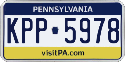 PA license plate KPP5978