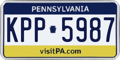 PA license plate KPP5987