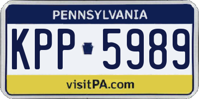 PA license plate KPP5989