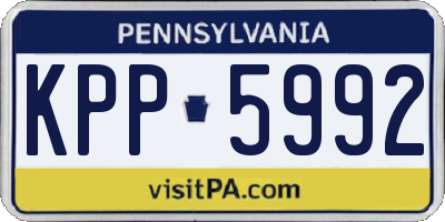 PA license plate KPP5992
