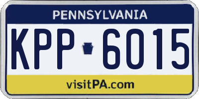 PA license plate KPP6015