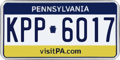 PA license plate KPP6017