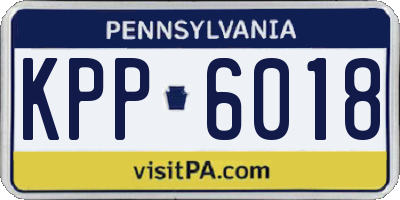 PA license plate KPP6018