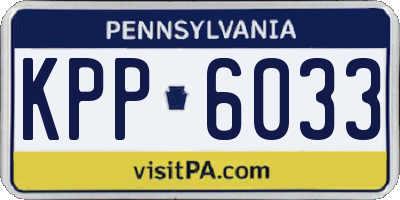 PA license plate KPP6033