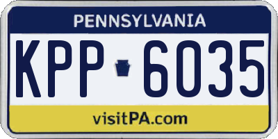 PA license plate KPP6035