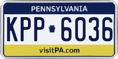 PA license plate KPP6036