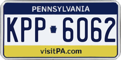 PA license plate KPP6062