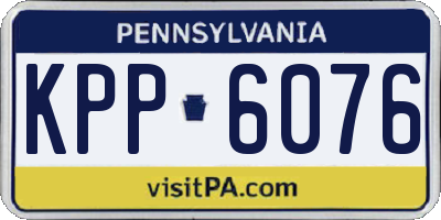 PA license plate KPP6076