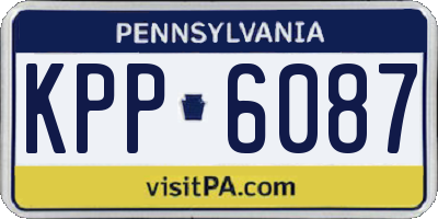 PA license plate KPP6087