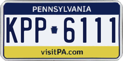 PA license plate KPP6111
