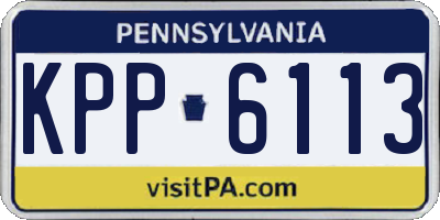 PA license plate KPP6113