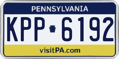 PA license plate KPP6192