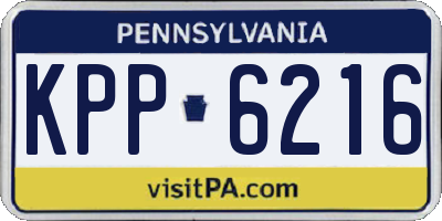 PA license plate KPP6216