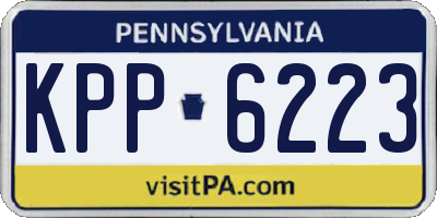 PA license plate KPP6223