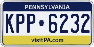 PA license plate KPP6232