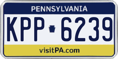 PA license plate KPP6239