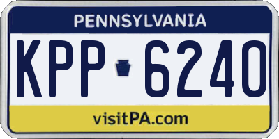 PA license plate KPP6240