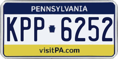 PA license plate KPP6252
