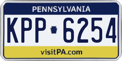 PA license plate KPP6254