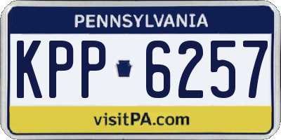 PA license plate KPP6257