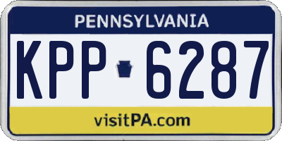 PA license plate KPP6287