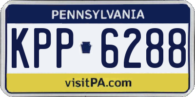 PA license plate KPP6288