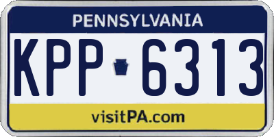 PA license plate KPP6313