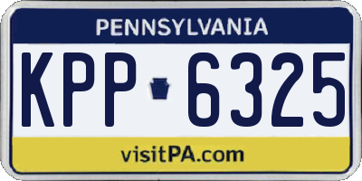 PA license plate KPP6325