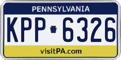PA license plate KPP6326