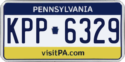 PA license plate KPP6329