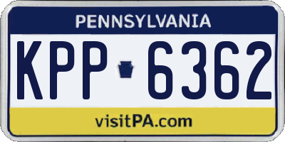 PA license plate KPP6362