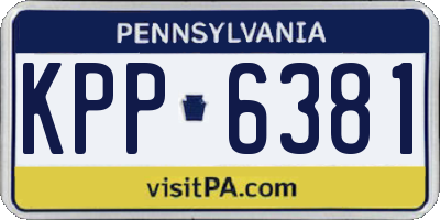 PA license plate KPP6381