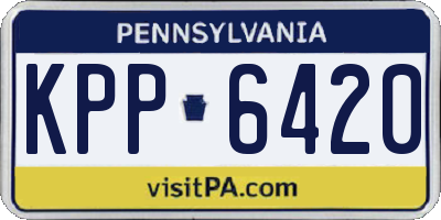 PA license plate KPP6420