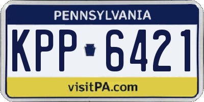 PA license plate KPP6421