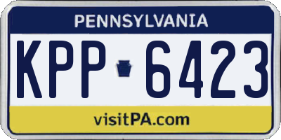 PA license plate KPP6423