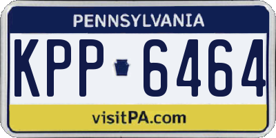 PA license plate KPP6464