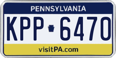 PA license plate KPP6470