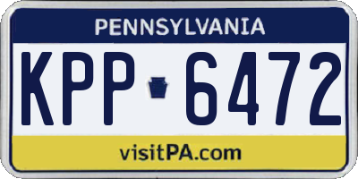 PA license plate KPP6472