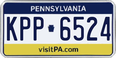 PA license plate KPP6524