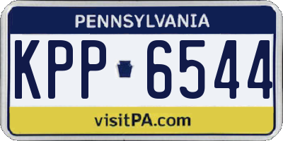 PA license plate KPP6544