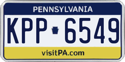 PA license plate KPP6549