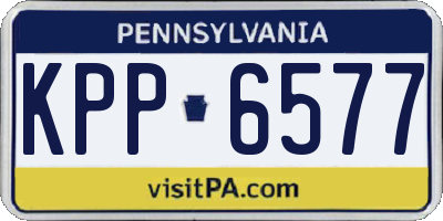 PA license plate KPP6577
