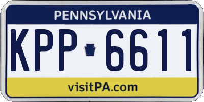 PA license plate KPP6611